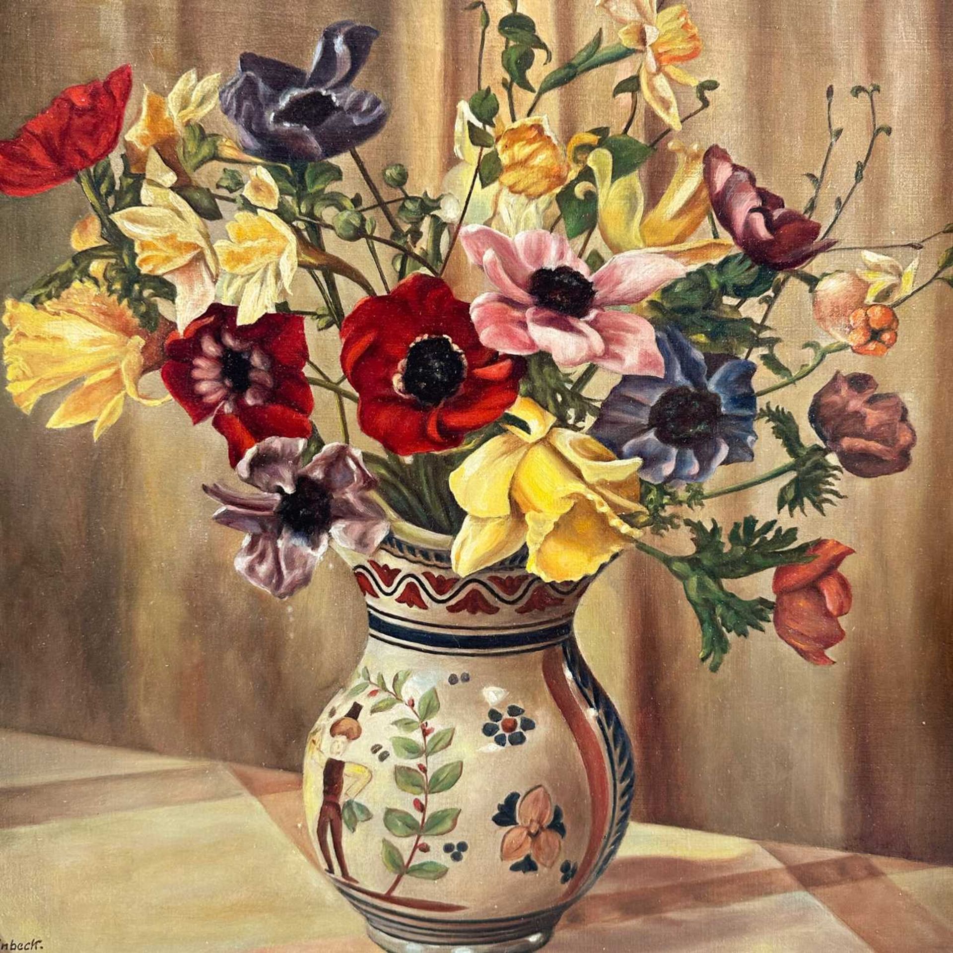 Einbeck, Fritz (tätig um 1944), Ölgemälde Stillleben um 1944, rückseitig Widmung Magdeburg - Bild 3 aus 7