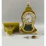 Zenith Tischuhr mit Wandkonsole, Pendule 1837 Le Locle, bestossen