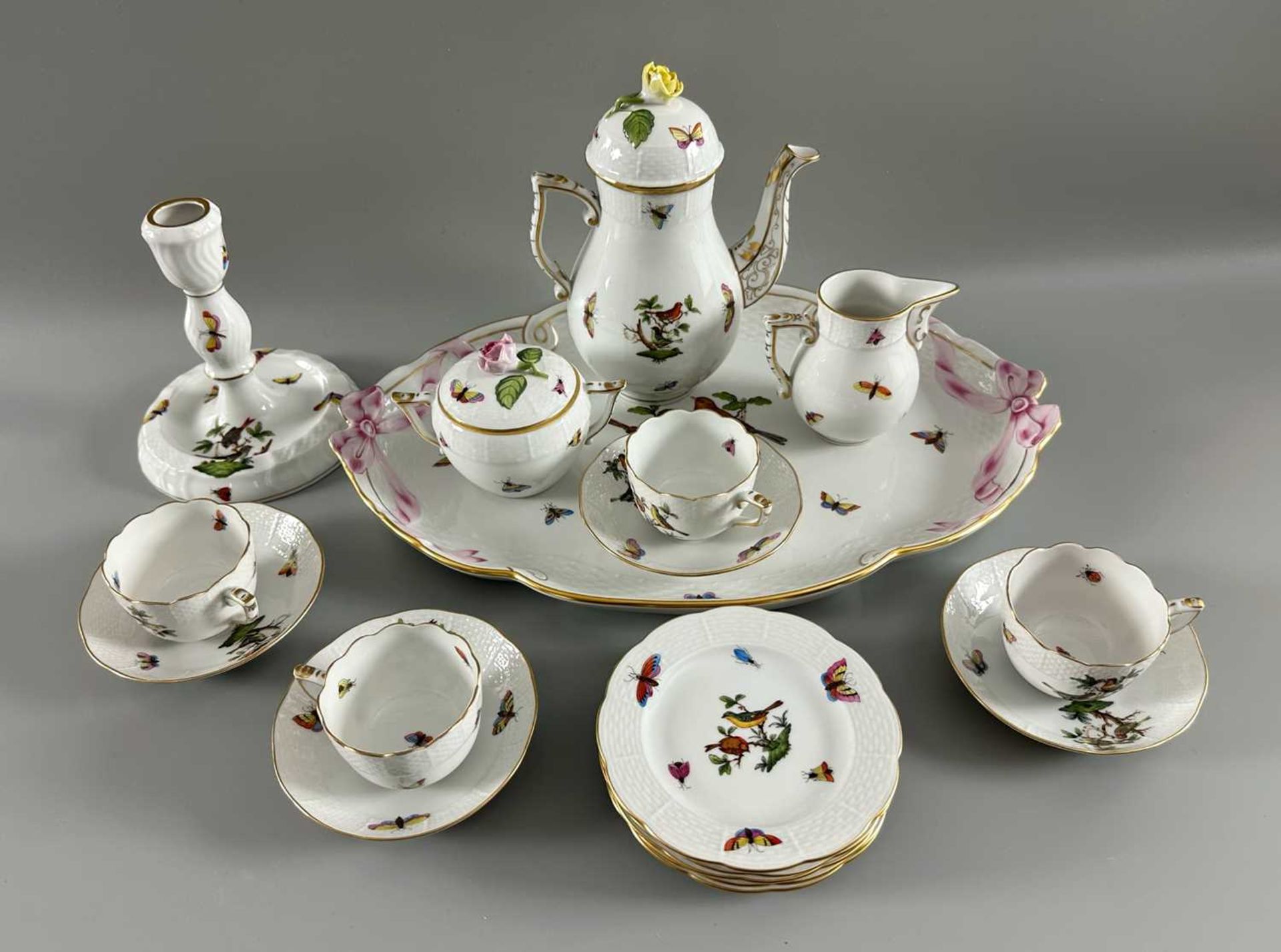 Herend Service, insgesamt 18 Teile, wohl Serie Rothschild, Dekor RO - Bild 3 aus 7