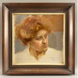 Metzner, Franz (1870-1919), Ölgemälde um 1904 Portrait Studie Frau