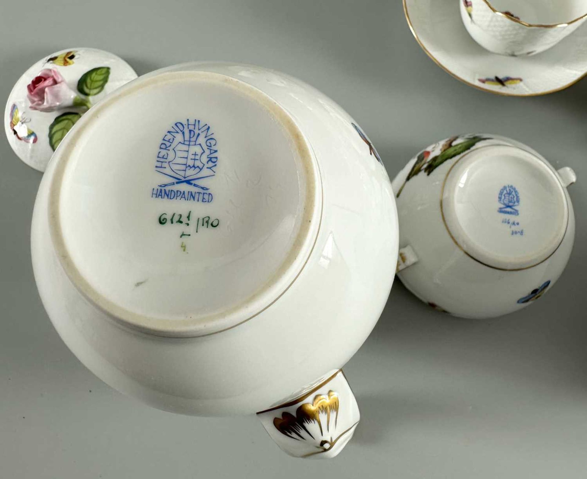 Herend Service, insgesamt 18 Teile, wohl Serie Rothschild, Dekor RO - Bild 6 aus 7