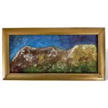 Ölgemälde expressive Landschaft, unsigniert