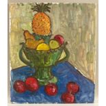 Pader, Ernst (1915-1978), Ölgemälde Stillleben mit Schale Obst Ananas