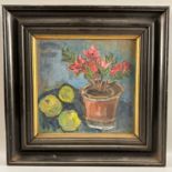 Pader, Ernst (1915-1978), Ölgemälde Stillleben Topfblume und Obst