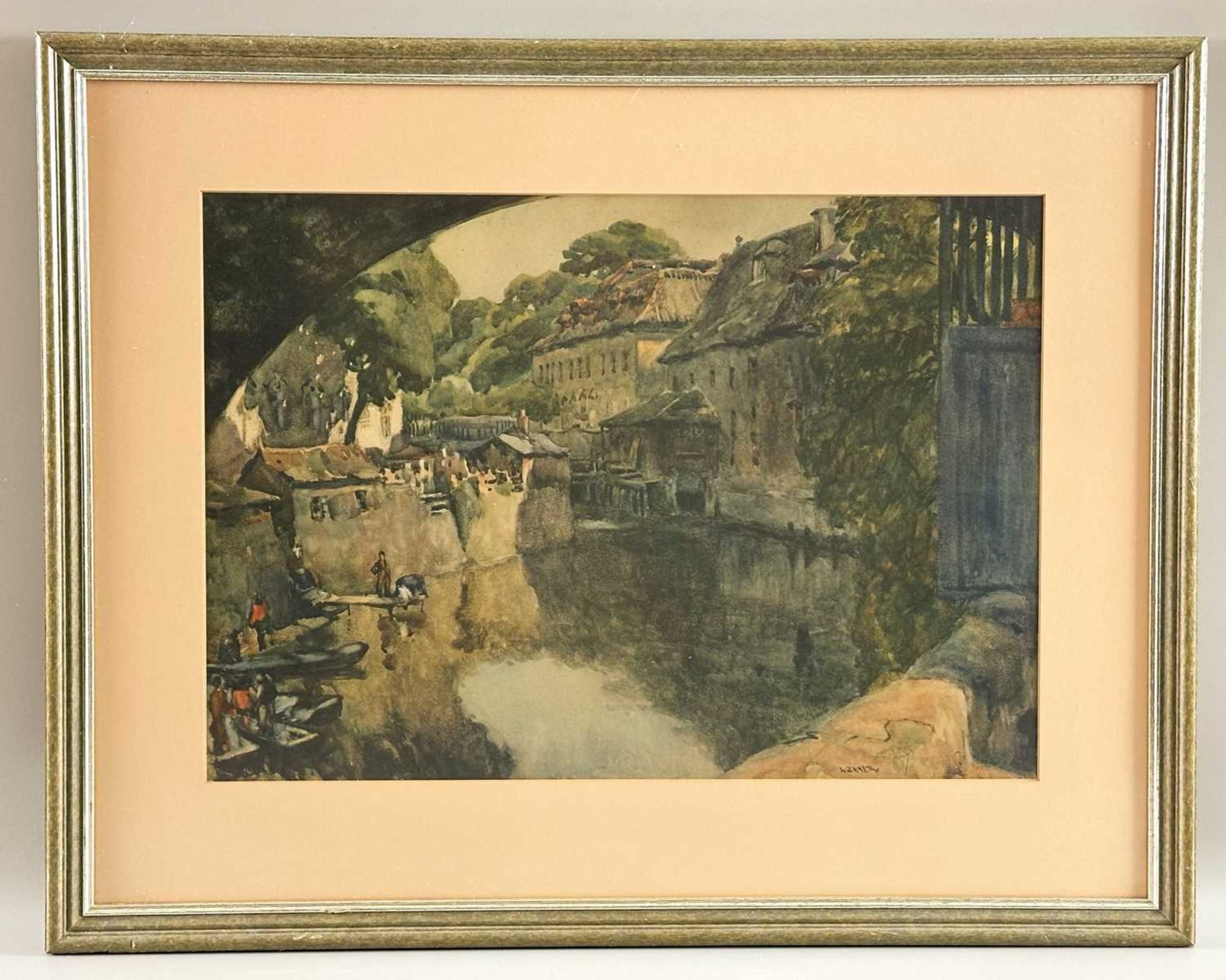 Zeyer, Jan Angelo (1878-1945), Aquarell, Čertovka Kanal in Prag Moldau