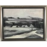 Unleserlich signiert Martinka, Ölgemälde Winterlanschaft evtl Tschechien