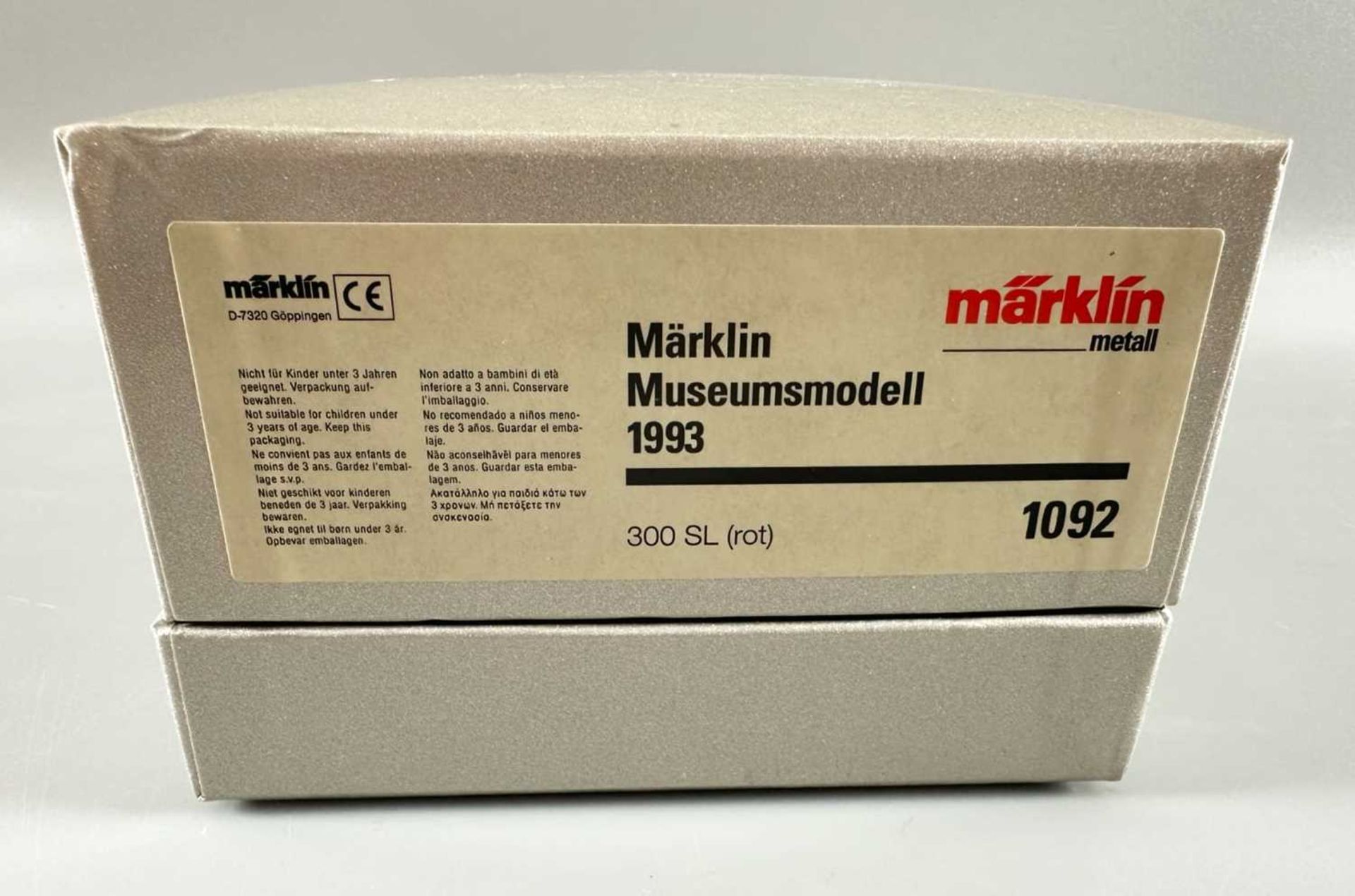 Märklin Metall 1993 1092 Mercedes 300 SL rot, mit Originalverpackung und Zertifikat - Bild 6 aus 7