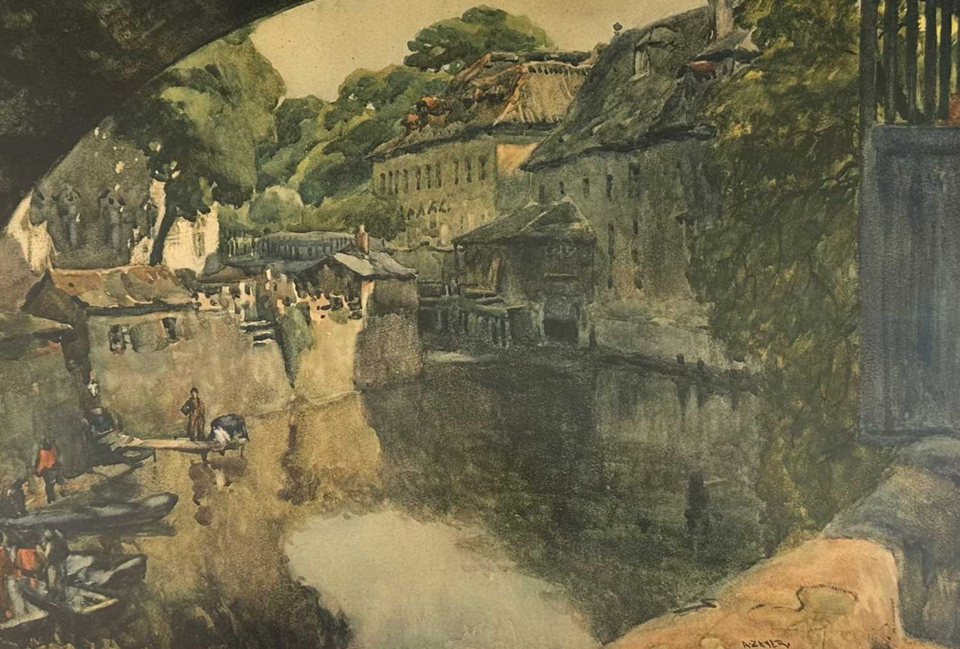 Zeyer, Jan Angelo (1878-1945), Aquarell, Čertovka Kanal in Prag Moldau - Bild 5 aus 7