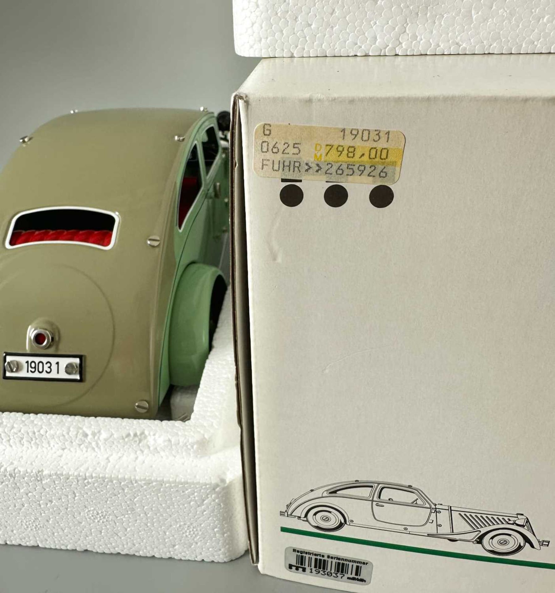 Märklin Metall 19031 Stromlinien Limousine, mit Originalverpackung und Zertifikat - Bild 4 aus 5