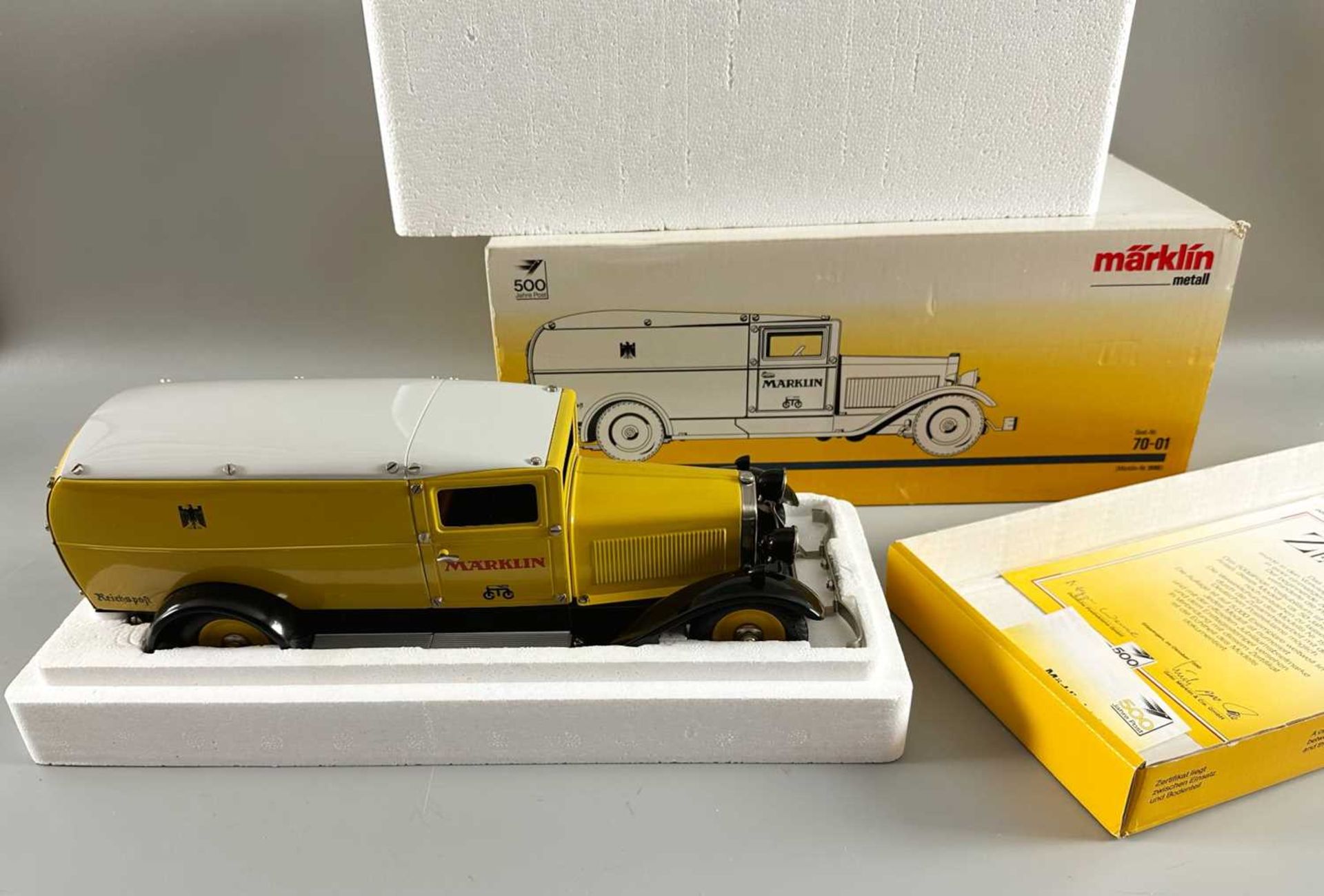 Märklin Metall 1990 70-01 Post Paketauto Reichspost, mit Originalverpackung und Zertifikat - Bild 3 aus 5