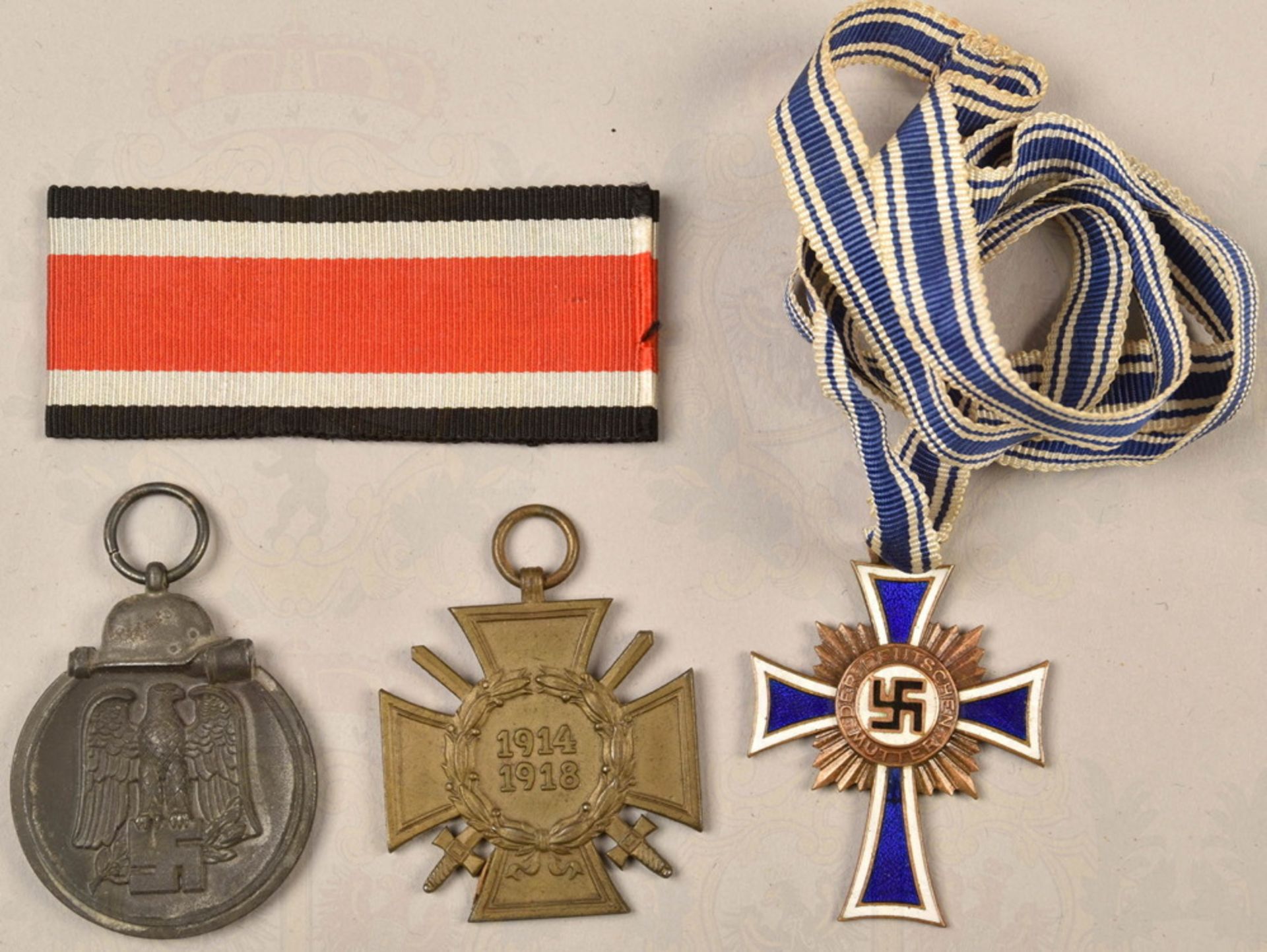 3 Third Reich medals and Iron Cross ribbon - Image 2 of 3