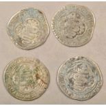 4 Pegione coins/Groschen city of Milano about 1400