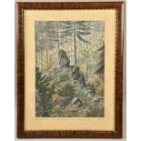Watercolour Rocking stone in the Forest Quarter 1917