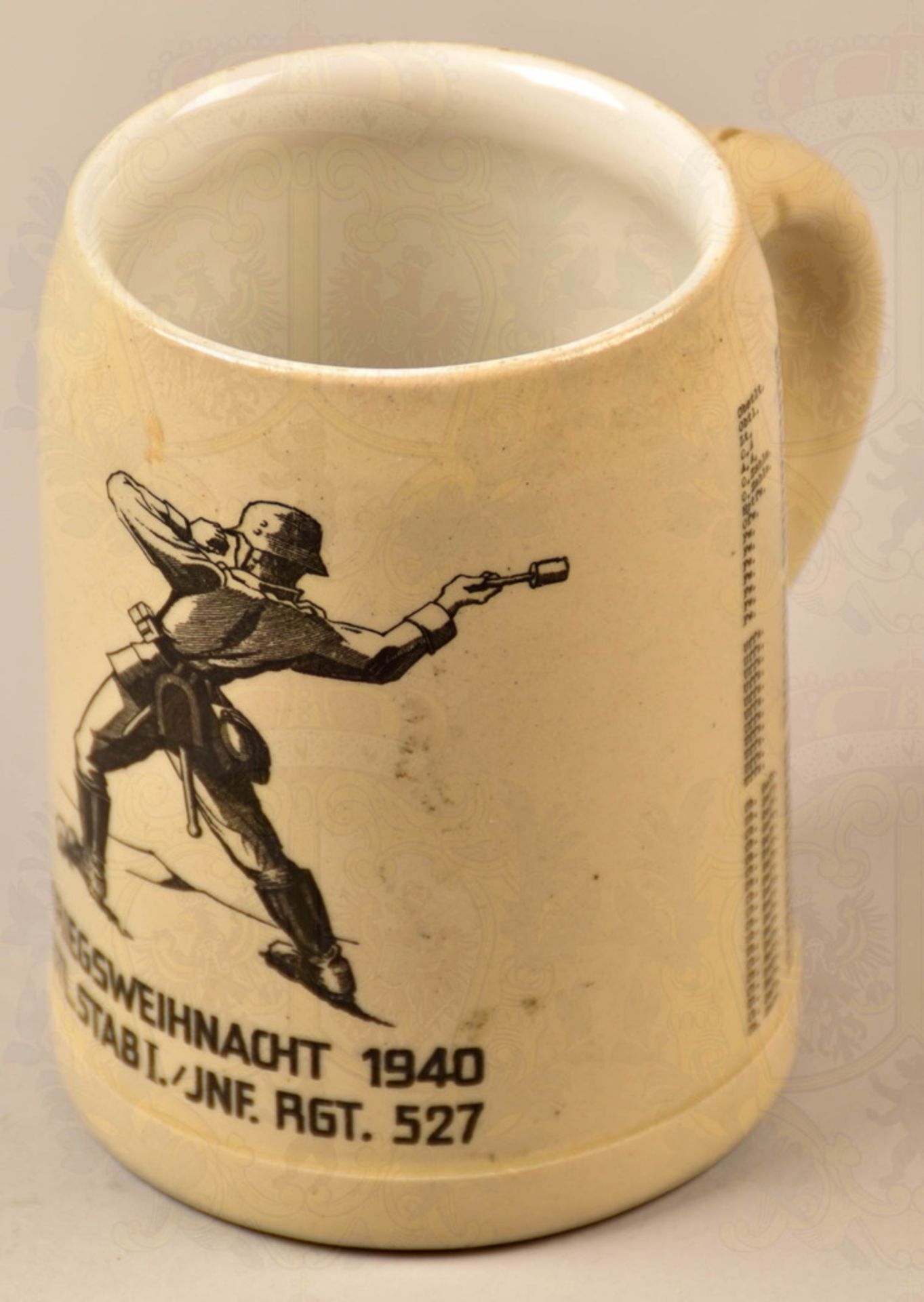 Bierkrug Kriegsweihnacht 1940 Infanterie-Regiment 527