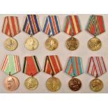 10 Soviet awards and medals 1957-1988