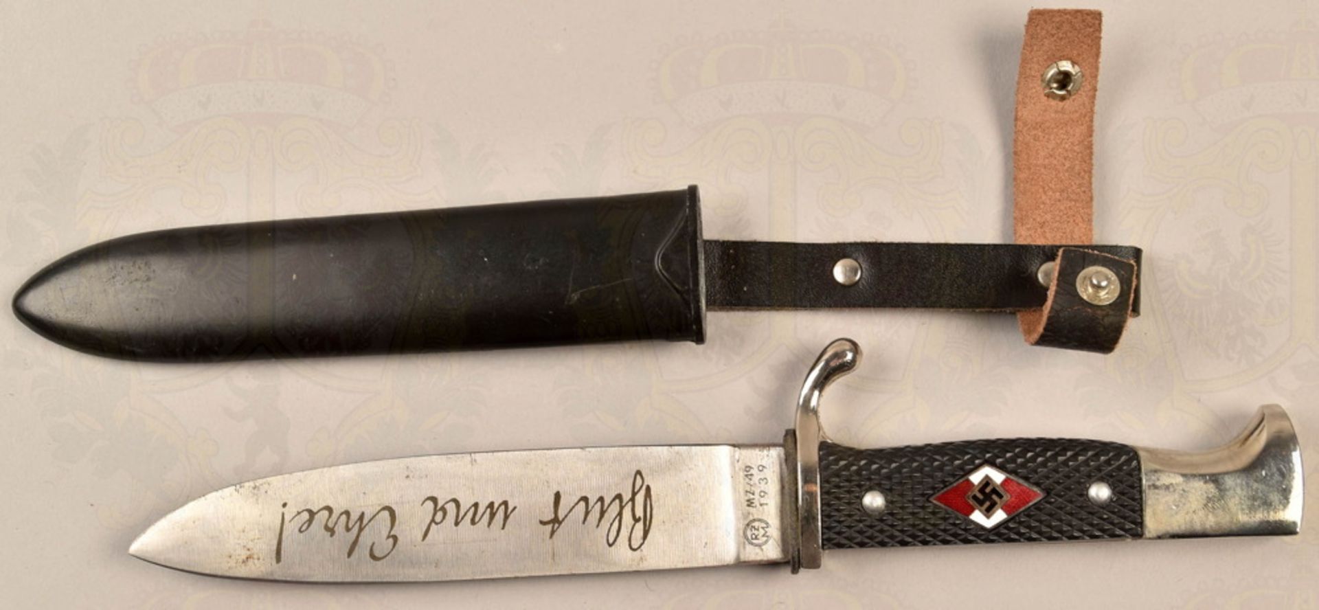 Hitler Youth knife with scabbard - Image 2 of 4