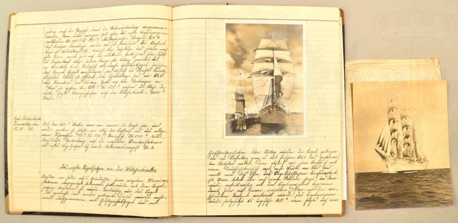 Logbuch/Tagebuch eines Obermatrosen Segelschulschiff Niobe 1929 - Bild 2 aus 5