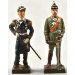 2 military toy figures field marshal Hindenburg and German admiral