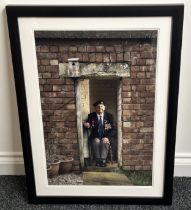 Framed Colour Portrait Photograph of Ernest Turner. Overall size including frame 76cm x 56cm. This