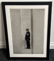 Framed Portrait Photograph of Normandy Veteran Donald Rowell. Overall size including frame 76cm x