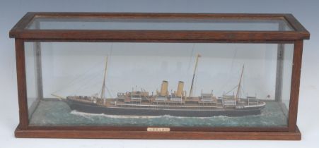 An early 20th century model boat, of the Royal Mail Steam Packet Company's Steel Screw Steamer