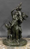 Claude Michel Clodion, after, a patinated bronze, Triomphe de Bacchus, 43.5cm high