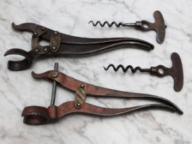 Helixophilia - a 19th century steel two-part patent corkscrew, The Tangent Lever, 19.5cm long;