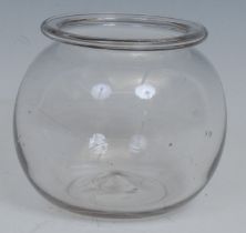 Apothecary and Pharmaceutical Interest - a George III medical leech glass, 8cm high, early 19th