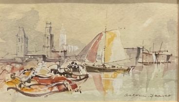 Anton Pearce Venice signed, watercolour, 10cm x 17cm