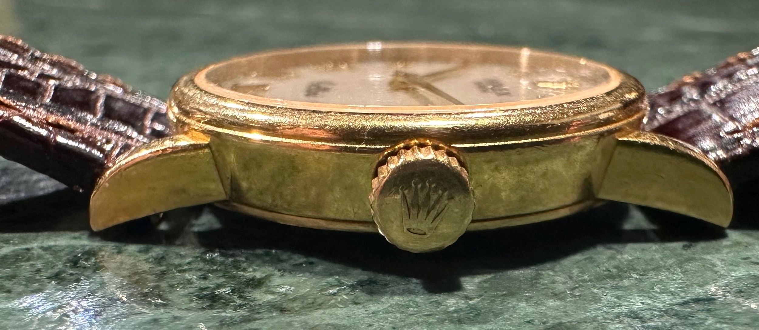 A lady's 18ct gold Rolex Cellini wristwatch, the Champagne dial with Roman numerals, winder with - Image 3 of 5