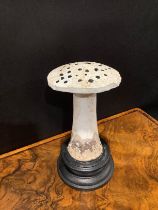 Natural History - Mycology - a painted model of fungus specimen, mounted for display, 20cm high