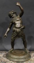 Italian Grand Tour School (19th century), a brown patinated bronze, Silenus, after the example