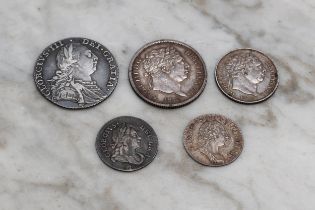 Coins - A George I (1714-1727) silver Maundy 4D, 1727; A George III (1760-1820) silver Maundy 3D;
