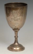 Military Interest - a George V silver pedestal goblet, inscribed Tank Corps Boxing Tournament,