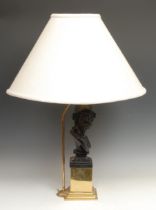 Interior Decoration - a brass and composition table lamp, in the Grand Tour manner with a portrait