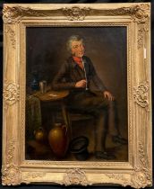 British school, early 20th century, A Scottish Gentleman smoking a pipe, indistinctly signed, oil on