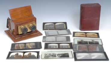 Photography - The Stereoscope - a 19th century walnut table top stereoscopic viewer, Smith, Beck &