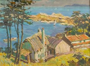 Beatrice Langdon (exb. 1924-1940) Sunlit Bay signed, oil on canvas, 29cm x 39cm