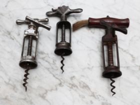 Helixophilia - a 19th century steel London Rack mechanical corkscrew, turned rosewood handle, 18.5cm