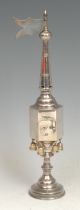 Judaica - an Elizabeth II silver Jewish spice tower, 27.5cm high, A Taite & Sons Ltd, London 1970,