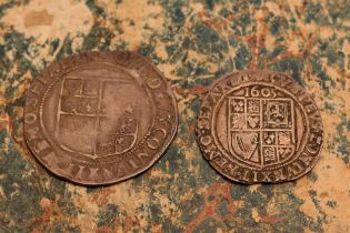 Hammered Coins - a James I shilling, 1605; another (2)