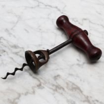 Helixophilia - a 19th century American William Bennit type direct-pull corkscrew, brass bell cap,
