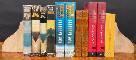 Books and Audiobooks- Wilbur Smith stand alone first edition hardbacks comprising Cry Wolf,