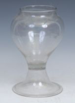 Apothecary and Pharmaceutical Interest - a 19th century glass medical leech jar, pedestal base