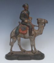 Gordon of Khartoum - a Victorian polychrome painted cast iron novelty door stop, depicting Major-