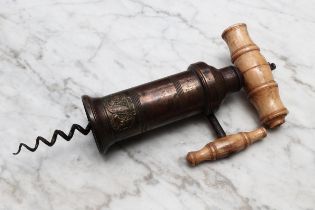 Helixophilia - a 19th century brass Dowler patent Thomason King's screw mechanical corkscrew, turned