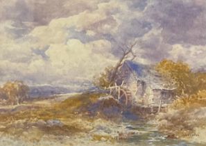 John Keeley (1849 - 1930) A Moorland Mill signed, watercolour, 25cm x 36cm