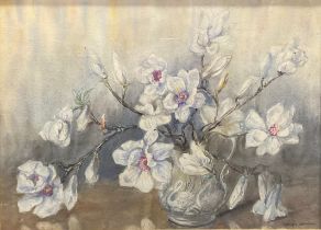 Marion Broom, R.W.S (1878-1962) Still Life, Vase of Magnolias signed, watercolour, 55cm x 75.5cm