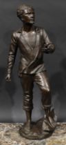 G. Gueyton, after, a brown patinated bronze figure, French Sailor, 65cm high