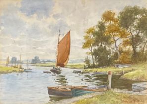 Warren Williams, A.R.C.A. (1863-1941) A Gentle Sail, signed, watercolour, 27cm x 38cm